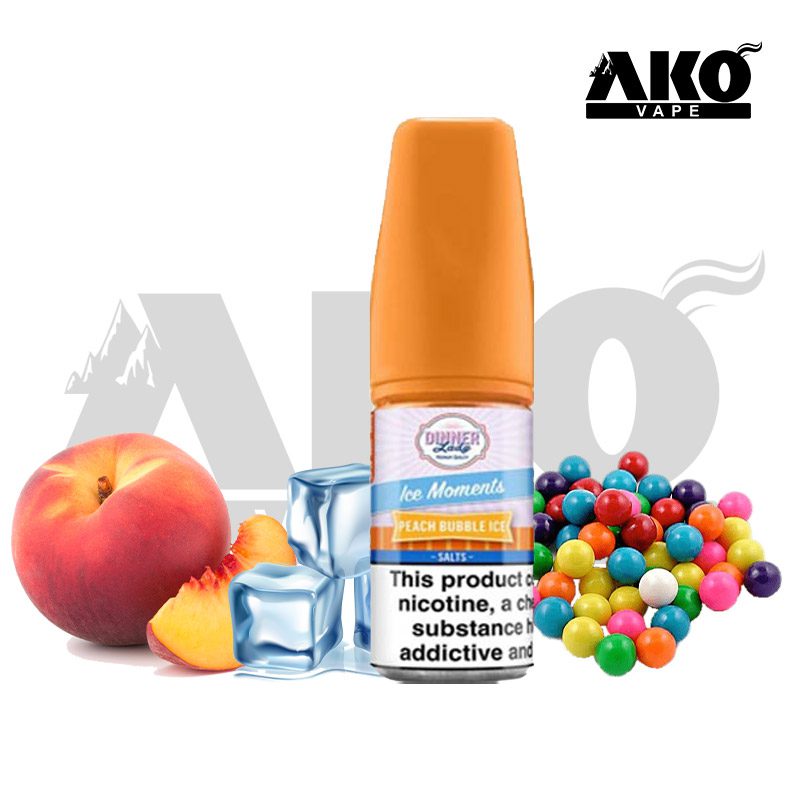 DINNER-LADY-PEACH-BUBBLE-ICE-salt سالت نیکوتین آدامس بادکنکی هلو یخ دینرلیدی DINNER LADY PEACH BUBBLE ICE