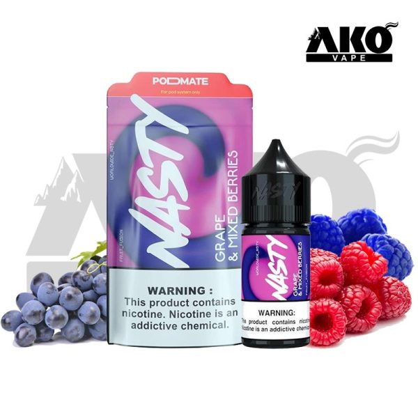 سالت نیکوتین انگور و میکس بری نستی Nasty PodMate Grape & Mixed Berries