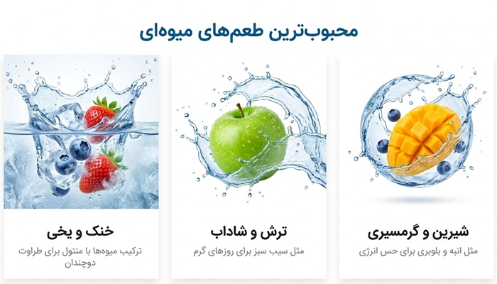 طعم‌ های محبوب جویس میوه‌ ای